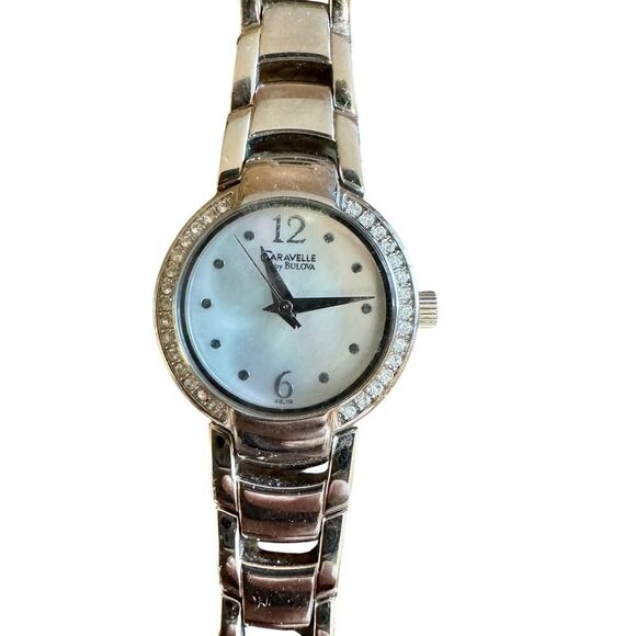 Caravelle by Bulova Women's Two-Tone Stainless Steel Silver Diamond Watch - Picture 1 of 10